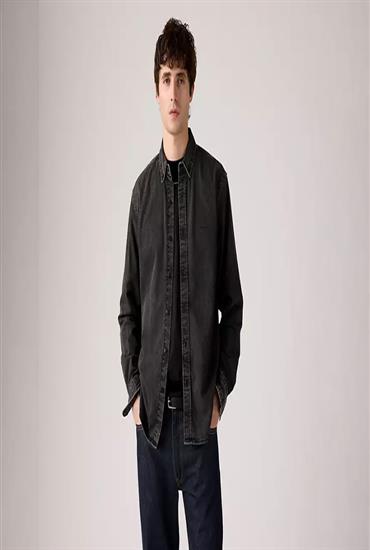 Woven shirts-GIZMO WASHED BLACK-MEN